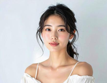 コスメ広告向け美肌の女性ポートレート写真 コスメ広告向け美肌の女性ポートレート写真の写真