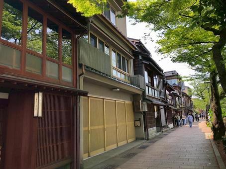 古い町並み 街並み,木,家の写真素材