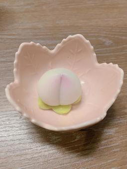 Peach Japanese sweets, JPG