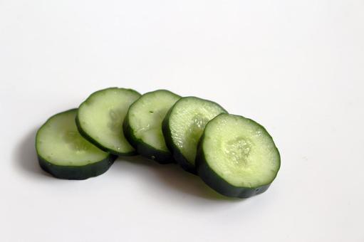 きゅうりの輪切り きゅうり,野菜,緑色の写真素材