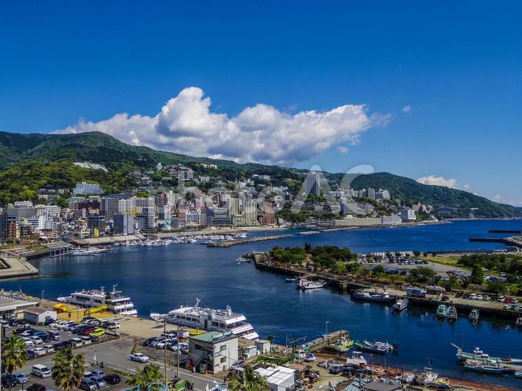 【静岡県】熱海市の風景 熱海市,絶景,静岡県の写真素材