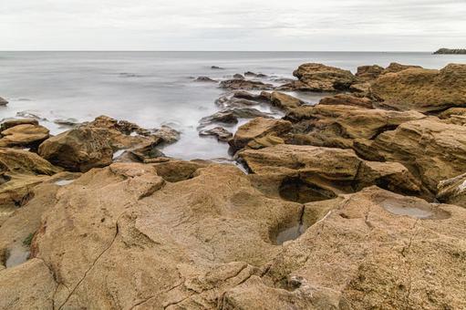 茨城の海岸 茨城の海岸 波,岩,岩場の写真素材
