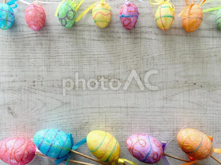 カラフルイースター：文字入れスペースあり イースター,イースターエッグ,春の写真素材