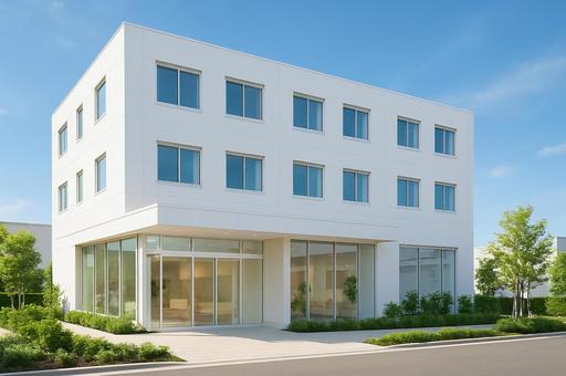 清潔感のある3階建ての建物 清潔感のある3階建ての建物の写真