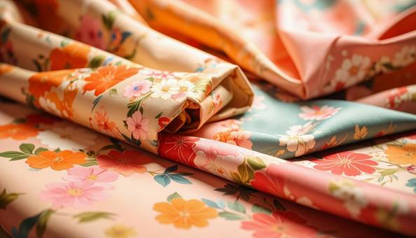 上品な花柄の布 上品な花柄の布の写真