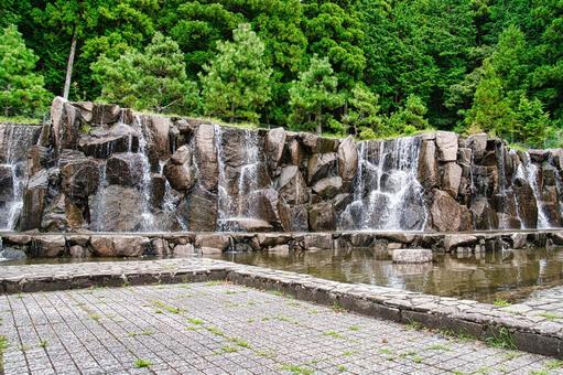 水分れの滝 水分れの滝 水分れ公園,中中央分水界,水分れの滝の写真素材