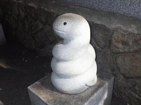 保久良神社の十二支の石像　ヘビ 巳,蛇,十二支の写真素材