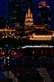 上海・静安寺 上海・静安寺 静安寺,上海,夜景の写真素材