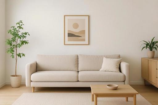 明るい北欧風リビング 明るい北欧風リビングの写真