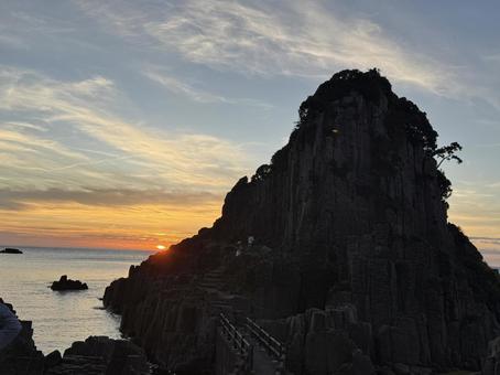Evening sky at Echizen Coast, Hokoshima, Fukui Prefecture, JPG