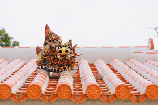 シーサー シーサー シーサー,沖縄,魔除けの写真素材