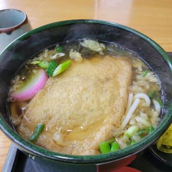 きつね うどん うどん,きつね,あげの写真素材