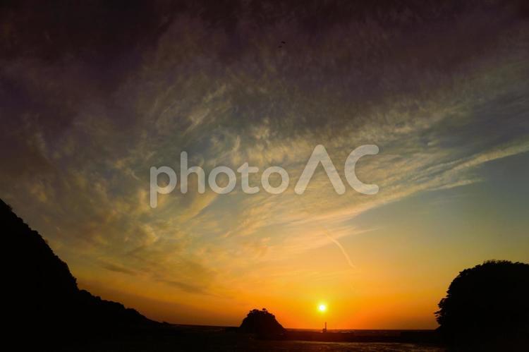 仁科港の港から見た美しい風景 美しい,風景,太陽の写真素材
