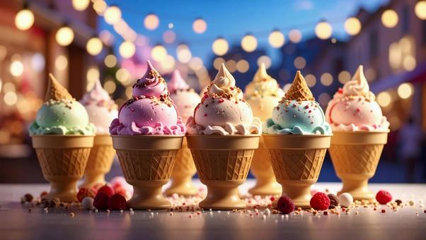 ちょっと変わったカップに入ったジェラートの写真