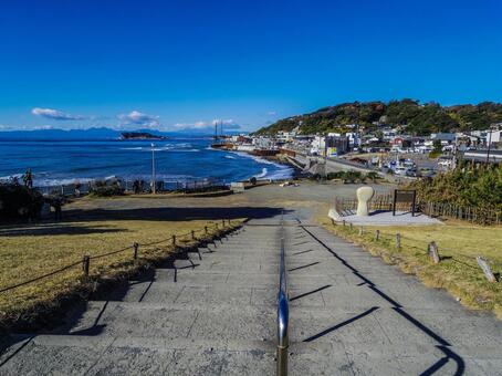 【神奈川県】鎌倉市・稲村ケ崎 稲村ケ崎,鎌倉海浜公園,鎌倉市の写真素材