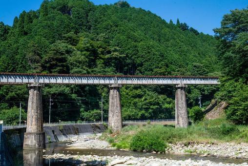 田舎の線路 鉄橋 ローカル線 田舎の線路 鉄橋 ローカル線 駅,駅舎,ホームの写真素材