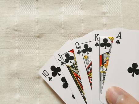 ロイヤルストレートフラッシュ ロイヤルストレートフラッシュ,ポーカー,トランプの写真素材