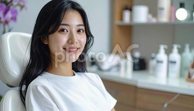美容院にいます 人物,女性,美容院の写真素材