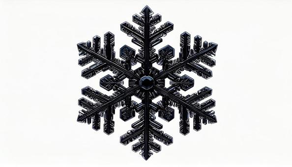 六角形の雪の結晶 黒色 デザイン素材 六角形の雪の結晶 黒色 デザイン素材の写真
