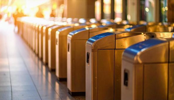 駅の改札口 駅の改札口の写真