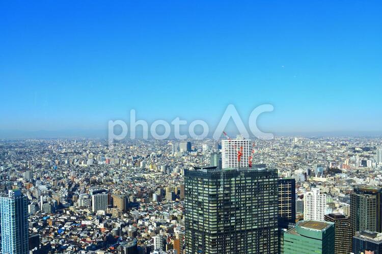 ビルと青空　都会と青空 イメージ,素材,大都会の写真素材