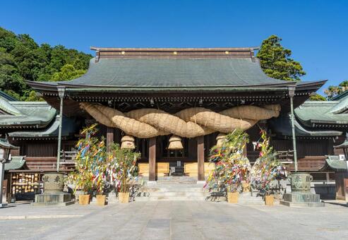宮地嶽神社・大注連縄 宮地嶽神社,大注連縄,シンボルの写真素材