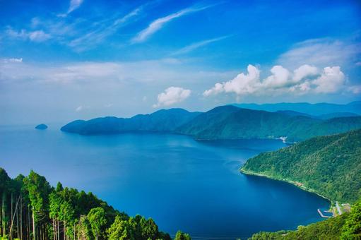 賤ヶ岳 風景 山頂,グリーン,晴れの写真素材