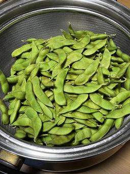 収穫した枝豆 収穫した枝豆 枝豆,えだまめ,畑の写真素材
