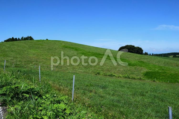 月山高原牧場 最高の眺め 山形県 月山高原牧場,月山牧場,高原牧場の写真素材