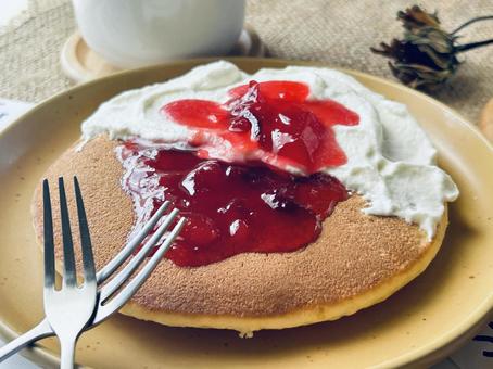 パンケーキ パンケーキ パンケーキ,ケーキ,カフェの写真素材