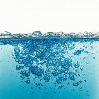 水の表面と気泡が織りなすクリアな世界 水の表面と気泡が織りなすクリアな世界の写真