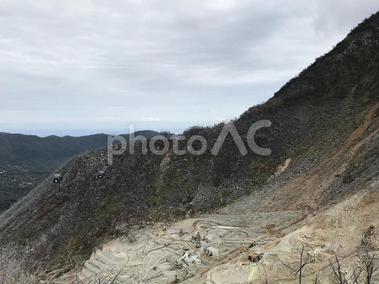 箱根ロープウェイ 箱根ロープウェイ,大涌谷,火山の写真素材