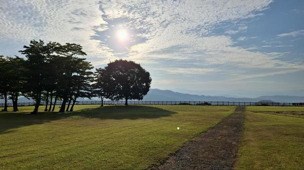 Summer sky, park and lawn, JPG