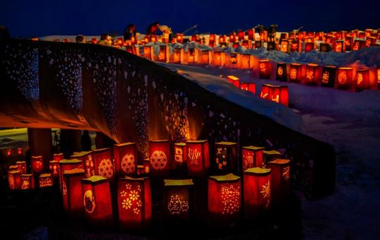 夜のランタンフェスティバル 夜のランタンフェスティバル ランタン,夜,冬の写真素材