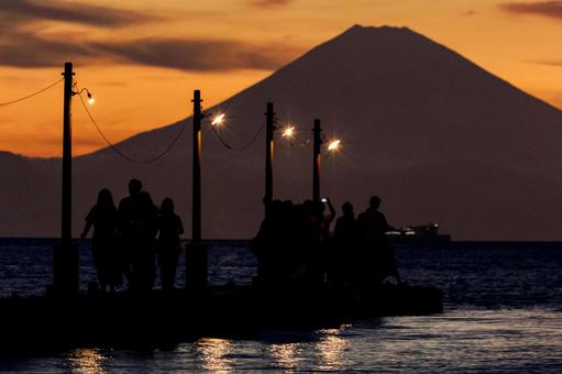 Photo, haruoka pier, pier, sunset sky, 