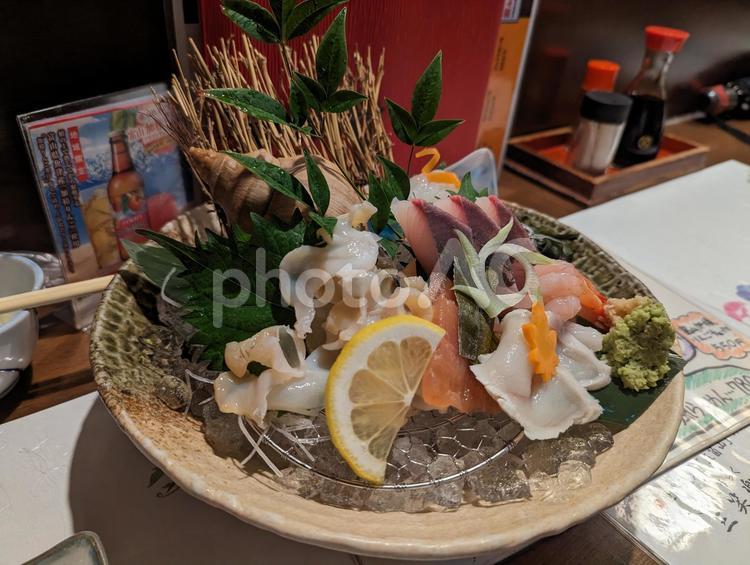 刺身の盛合せ 刺身,お刺身,魚の写真素材