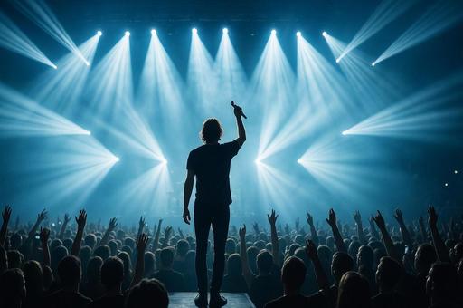 ステージの熱狂と観客の一体感の写真