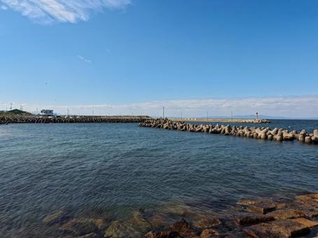 海とテトラポット 海岸,海,防波堤の写真素材