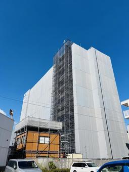 ビル建設中 ビル建設中 マンション,建設,工事の写真素材