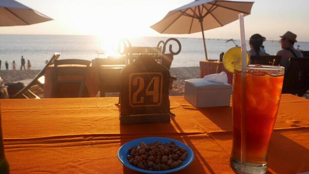 バリの海でのサンセット バリ,バリ島,インドネシアの写真素材