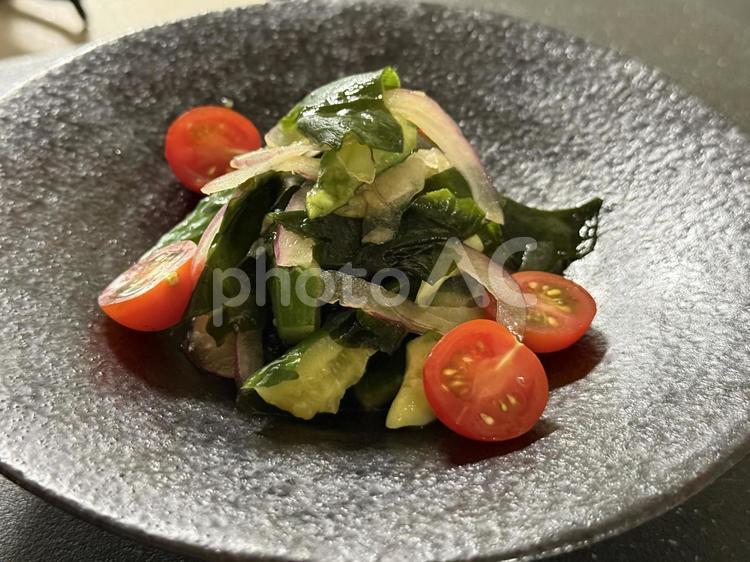きゅうりとわかめの中華サラダ きゅうり,ワカメ,中華の写真素材