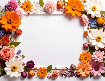 花を寄せ集めたメッセージカード 花を寄せ集めたメッセージカードの写真
