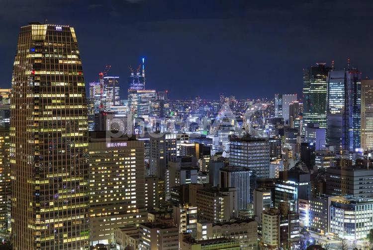 東京タワーから見た夜景 東京タワーから見た夜景,東京,夜景の写真素材