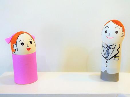 報告するナースと、ドクター ドクター,ナース,人形の写真素材