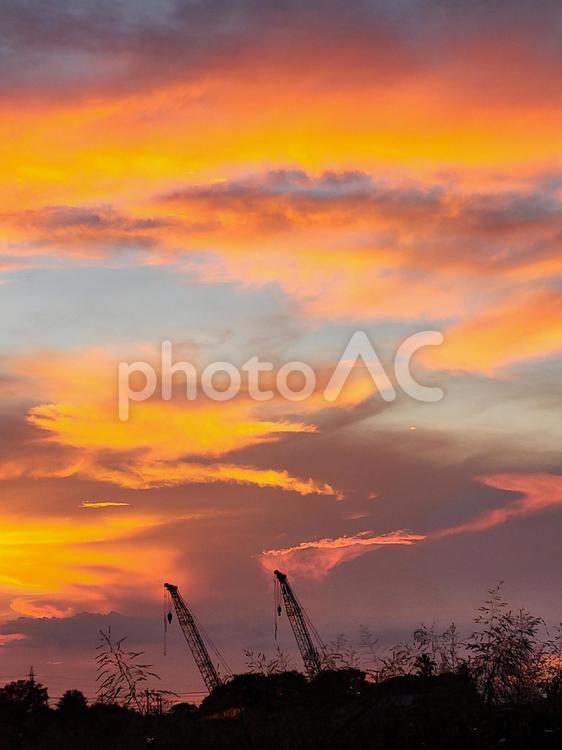 夕暮れの空 夕焼け,夕暮れ,夕空の写真素材
