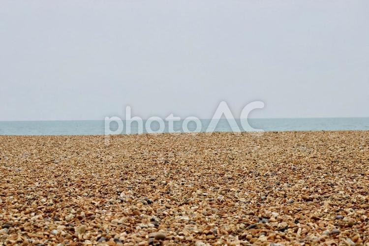 水平線　砂浜　海 イギリス,海,砂浜の写真素材