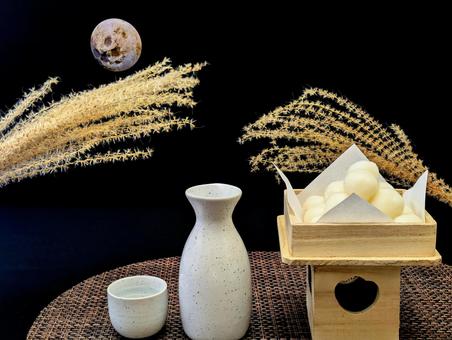秋イメージ(お月見)3 秋イメージ(お月見)3の写真