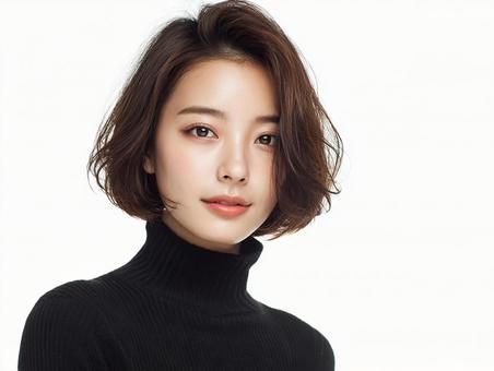 知的な雰囲気の美人女性の顔写真の写真