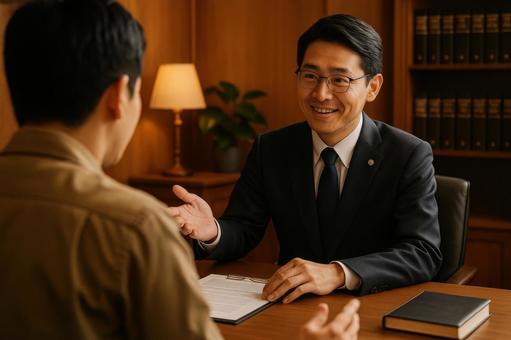 裁判官と検察官の対面 裁判官と検察官の対面の写真