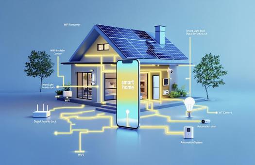 スマートホームとソーラーパネルの未来住宅 スマートホームとソーラーパネルの未来住宅の写真